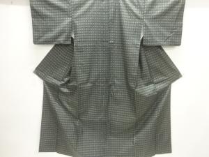 変わり亀甲に抽象模様織り出し西陣お召着物アンサンブル
